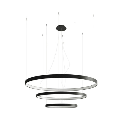 Lustre Anneau Solis 3 anneaux noirs sur fond neutre, packshot