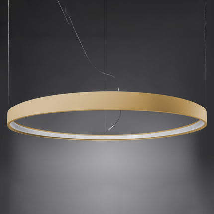 Lustre anneau doré Anneau Solis vu de profil, fine tranche lumineuse