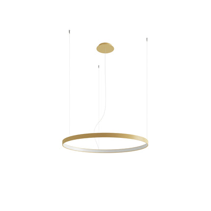 Lustre Anneau Solis 78 cm doré sur fond neutre, packshot