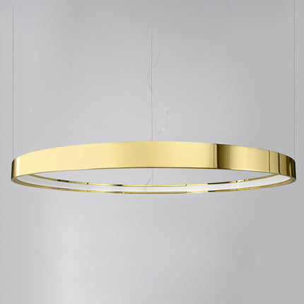 Lustre anneau or poli Anneau Solis 78 cm vu en angle