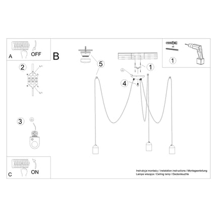 Instructions de montage du lustre Béton Raffiné 3