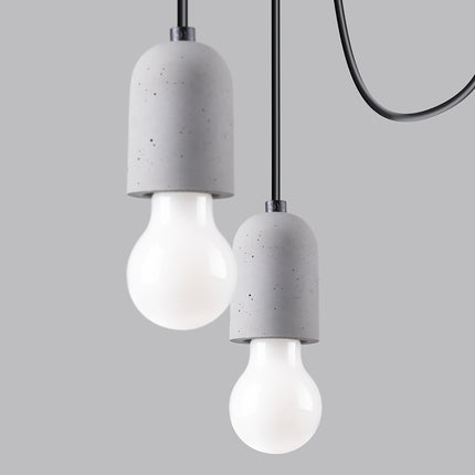 Lustre Béton Raffiné 5, autre variante de drapé des câbles noirs