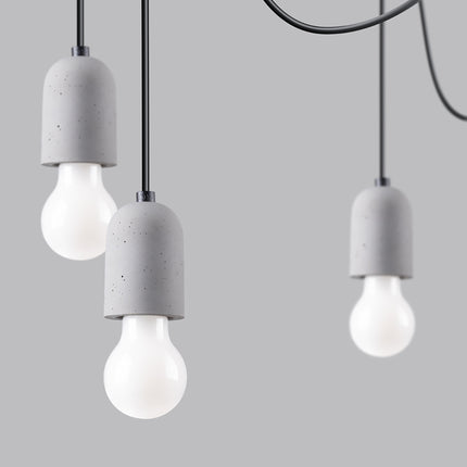 Lustre Béton Raffiné 7, autre variante de drapé des câbles noirs