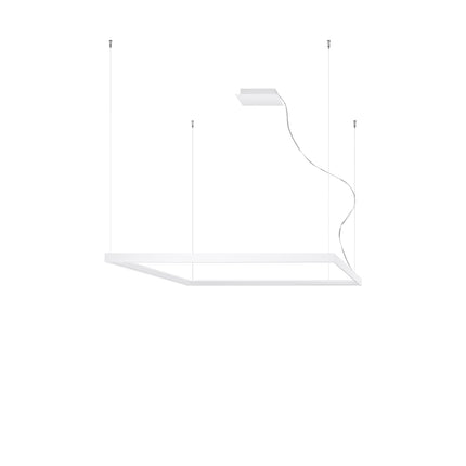 Lustre Carré Pure L blanc 110 cm sur fond neutre, packshot