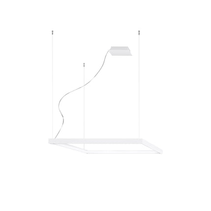 Lustre Carré Pure M blanc 80 cm sur fond neutre, packshot