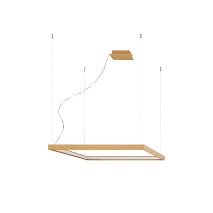 Lustre Carré Pure M doré 80 cm sur fond neutre, packshot