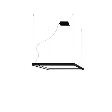 Lustre Carré Pure M noir 80 cm sur fond neutre, packshot