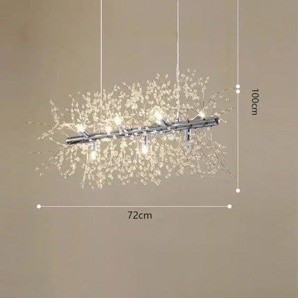 Détail des têtes en corolle du lustre cristal pissenlit nordique