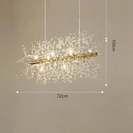 Schéma des dimensions du lustre cristal pissenlit nordique