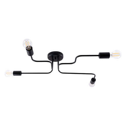 Lustre Design Flex 4 bras en acier noir, vue packshot principale