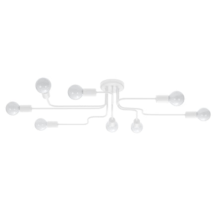 Lustre Design Flex 8 bras en acier blanc, vue packshot principale