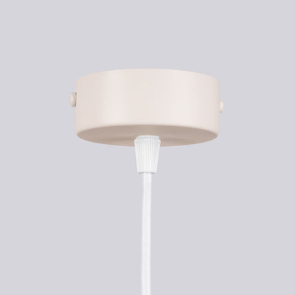 Lustre Halo 6 globes beige, détail des cannelures