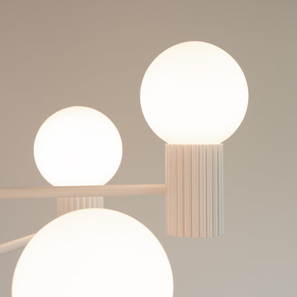 Lustre Halo 6 globes blanc, vue de détail