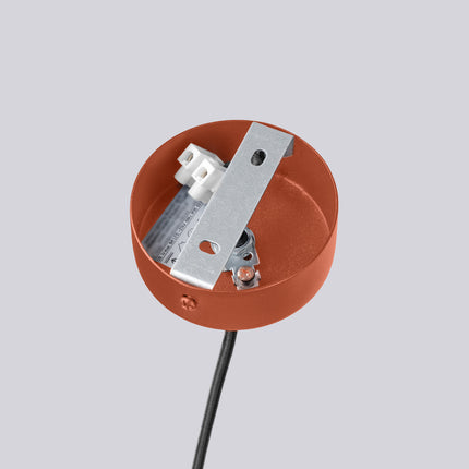 Lustre Halo 6 globes rouge ocre, mécanisme de montage