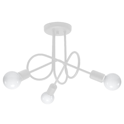 Lustre Loop Moderne 3 Blanc, vue d'ensemble sur fond blanc