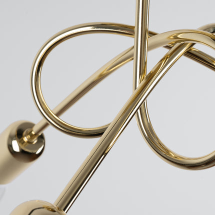 Lustre Loop Moderne 3 Doré, détail de la finition et du nœud