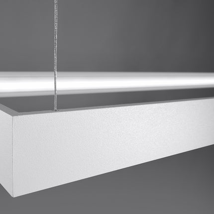 Détail du profil du cadre blanc Rectangle Pure et de sa ligne lumineuse