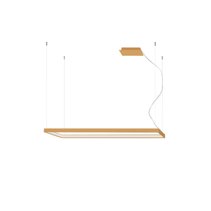 Lustre Rectangle Pure L doré sur fond neutre, packshot