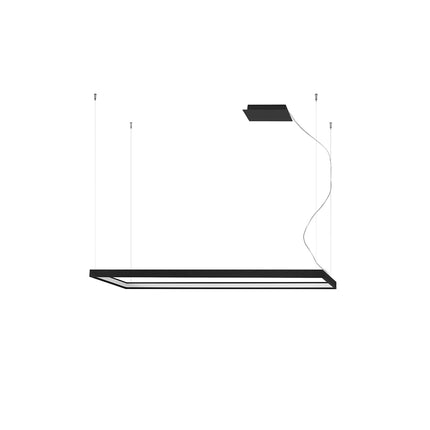 Lustre Rectangle Pure L noir sur fond neutre, packshot