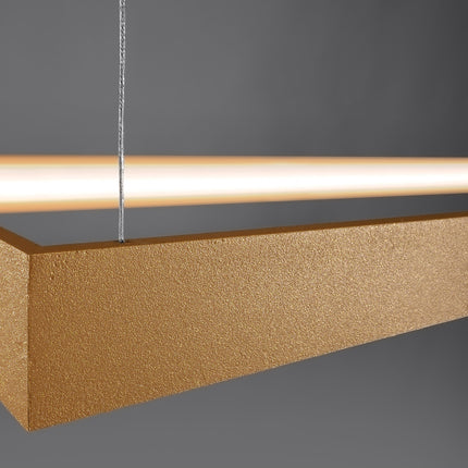 Détail d'angle du cadre rectangulaire doré Rectangle Pure et de son halo LED
