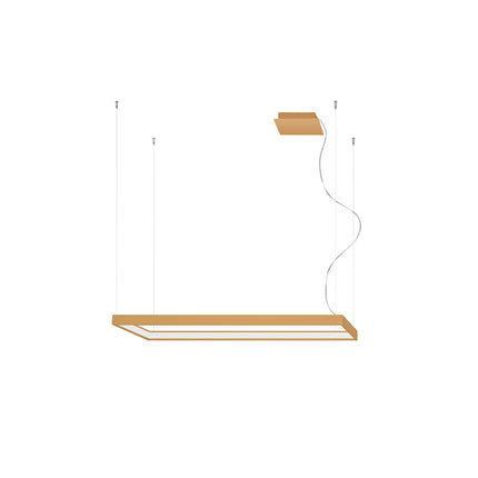 Lustre Rectangle Pure M doré sur fond neutre, packshot