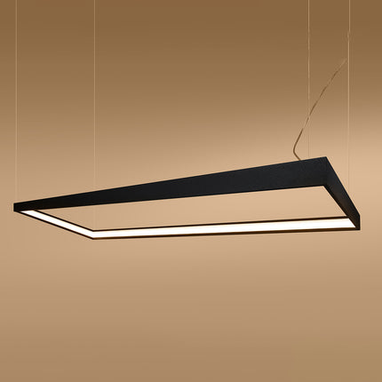 Détail d'angle du cadre rectangulaire noir Rectangle Pure et de son halo LED