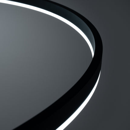 Détail de la fixation par câble du Lustre Ring Lumineux 80 cm allumé