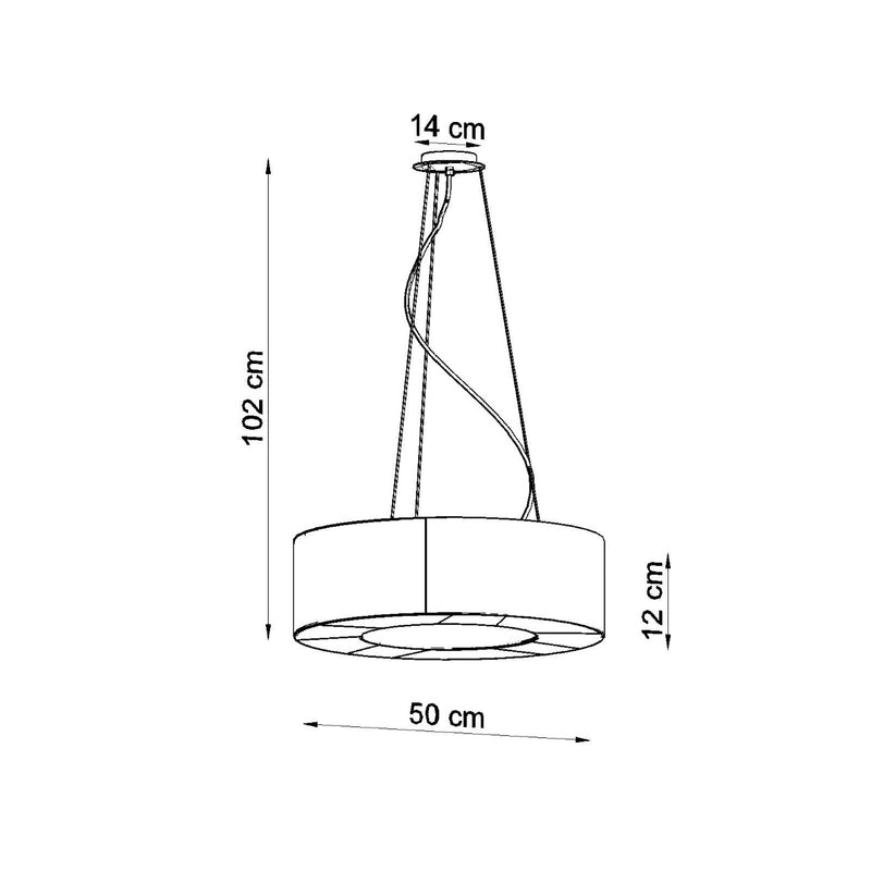 Dimensions Hängelampe Saturne Slim 50 cm aus schwarzem Stoff