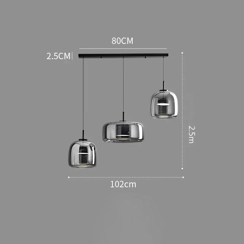 Lustre suspendu LED nordique en lot de 3, idéal pour créer un point focal lumineux et design dans une grande pièce.