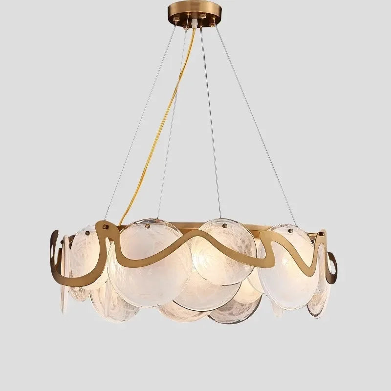 Dimensions Modern Gold Metal and Glass LED Chandelier