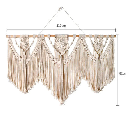 Macramé mural suspendu composition B en coton naturel