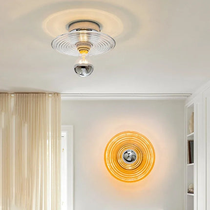 LED Wall Light with Wavy Glass