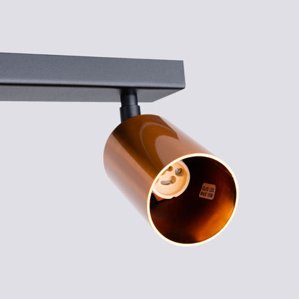 Détail des rotules orientables du Plafonnier Acier Luxe 4 Barre