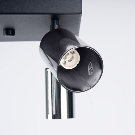 Détail des rotules orientables du Plafonnier Acier Luxe 4 Carré