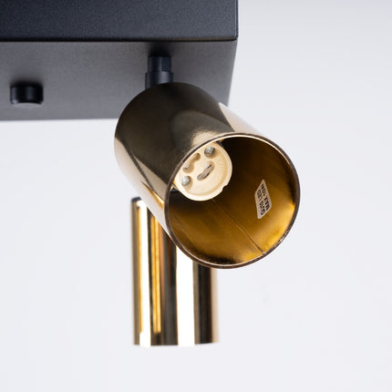 Détail des rotules orientables du Plafonnier Acier Luxe 4 Carré