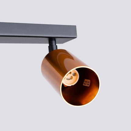 Détail des rotules orientables du Plafonnier Acier Luxe 6 Barre