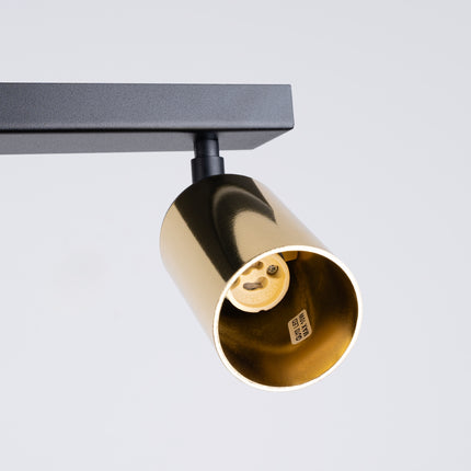 Détail des rotules orientables du Plafonnier Acier Luxe 6 Barre
