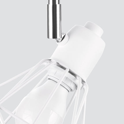 Vue de profil du plafonnier ajustable LED 2 spots blanc montrant l'orientation des têtes
