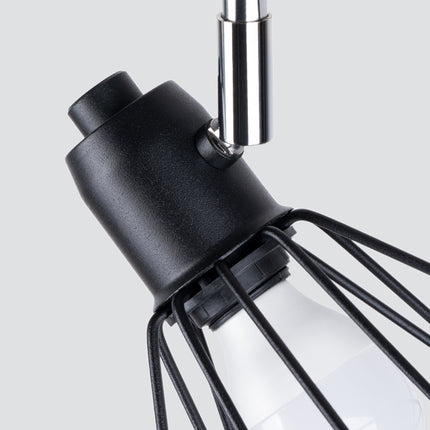 Vue de profil du plafonnier ajustable LED 2 spots noir montrant l'orientation des têtes