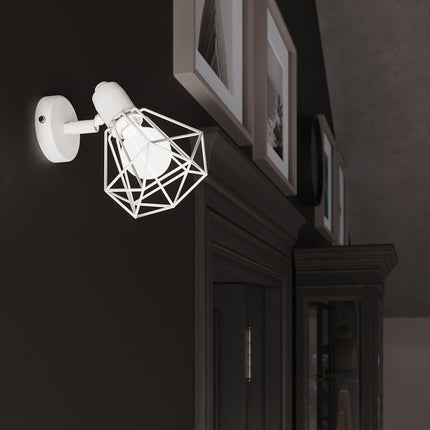Détail de la fixation au plafond du plafonnier ajustable LED 3 spots blanc