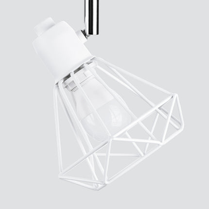 Vue de profil du plafonnier ajustable LED 3 spots blanc montrant l'orientation des têtes