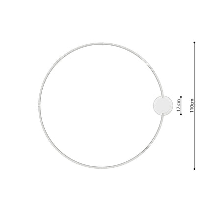 Schéma du Plafonnier Anneau Solis vu de face, anneau 110 cm