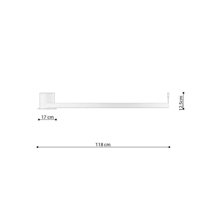 Dimensions Deckenleuchte Ring Solis Aluminium 110 cm Weiß 3000K