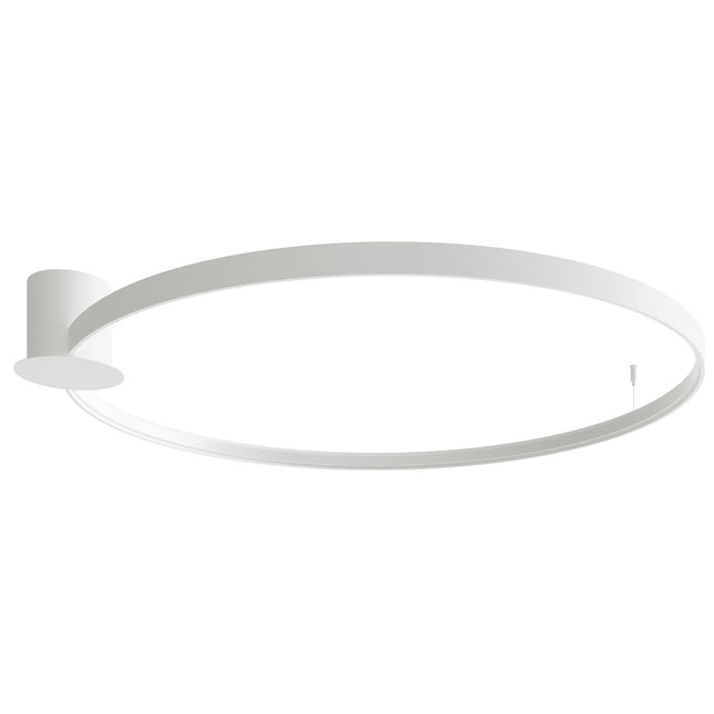 Plafonnier Anneau Solis 110 cm blanc, anneau lumineux fixé au plafond par une embase compacte