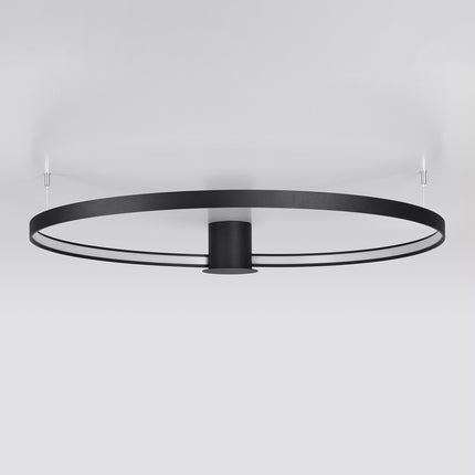 Plafonnier Anneau Solis 110 cm blanc, anneau fixé au plafond vu de trois quarts