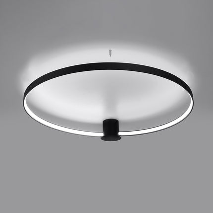 Gros plan du halo LED continu sous l'anneau Solis 110 cm blanc