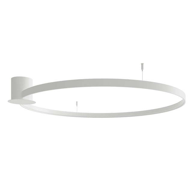 Plafonnier Anneau Solis 110 cm blanc, anneau lumineux fixé au plafond par une embase compacte