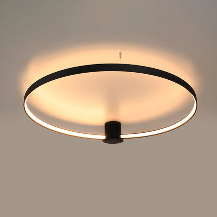 Gros plan du halo LED continu sous l'anneau Solis 110 cm noir