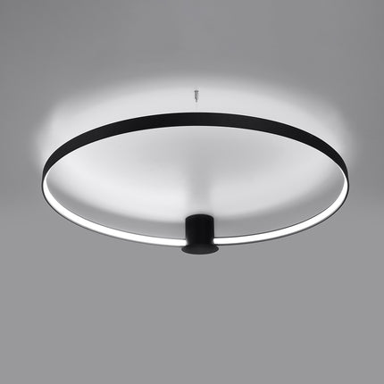 Gros plan du halo LED continu sous l'anneau Solis 110 cm noir