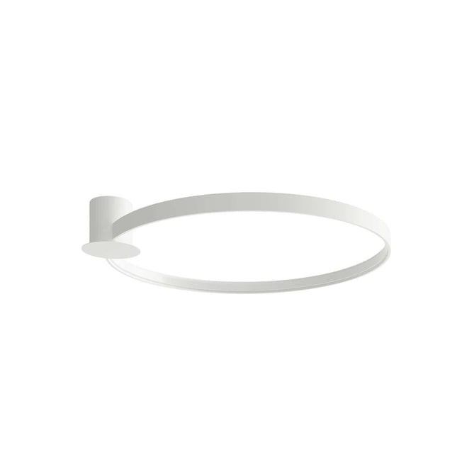 Plafonnier Anneau Solis 55 cm blanc, anneau lumineux fixé au plafond par une embase compacte